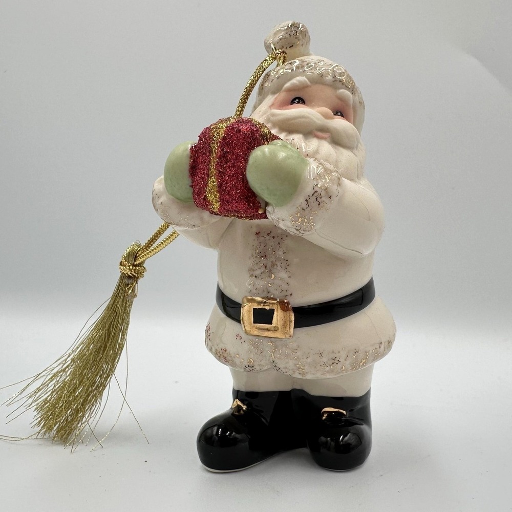 Lenox Santa Claus Porcelain Ornament American by Design‎ Gift Gold Christmas Box